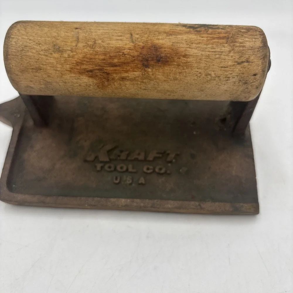 Vintage Cast Iron Bacon Press With Wood Handle